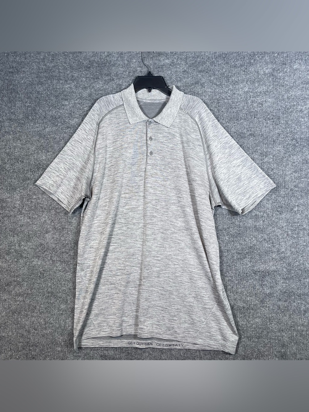 Lululemon Mens‎ XL Gray Heathered Polo Shirt Performance Wicking Athletic Golf - Picture 8 of 8